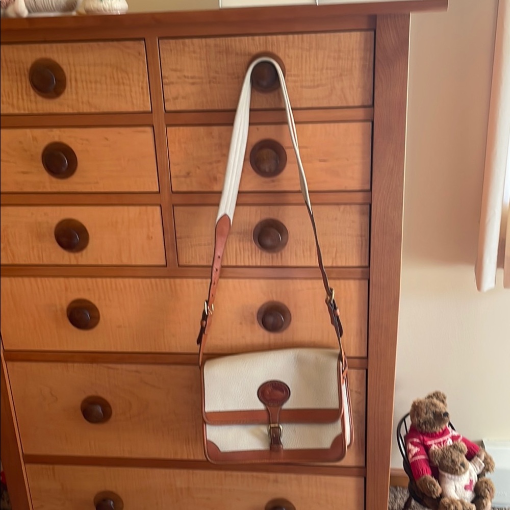 Elegant White and Brown Women's Bag
